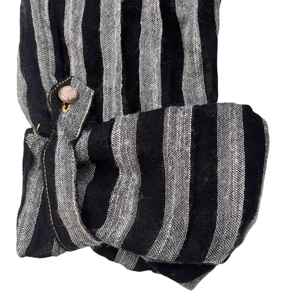 Aratta Silent Journey Anthro Stripe Floral Embroidered Top S High Low Tunic Boho - Picture 8 of 11